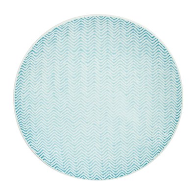 Assiette à dessert   21 cm turquoise (lot de 6)-CHEVRON TABLE PASSION
