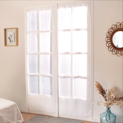 Paire de petits voilages droits finition passe tringle HOME MAISON