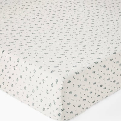 Drap housse, 160x200cm, imprimé, gaze de coton, 100% coton bio, Gots et Oekotex MONOPRIX
