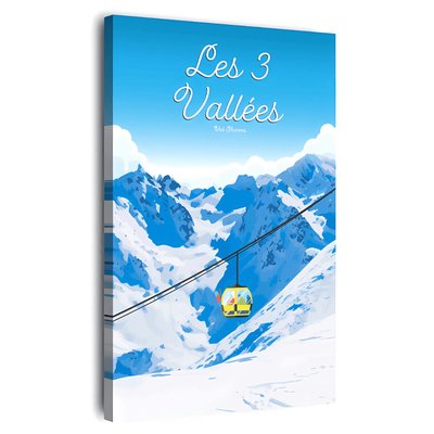 Tableau Mural Illustration Téléphérique Val Thorens MONTAGNE CEANOTHE