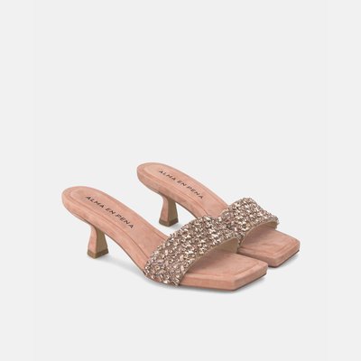Sandales à talons carrés avec bande de strass ALMA EN PENA