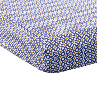 Drap housse coton JARDIN M CARRE BLANC