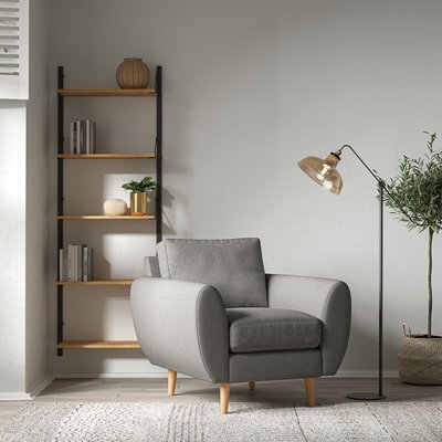 Ada Scandi Soft Woven Armchair with Light Wood Legs SO'HOME