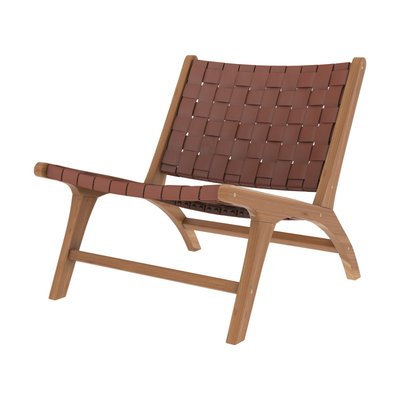 Fauteuil en teck et cuir - KUNA RENDEZ-VOUS DÉCO