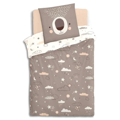 Parure de lit enfant 100% coton réversible OURSON ATMOSPHERA