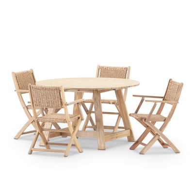 Salon de jardin, 4 chaises, LAMAS & SERENA DEFORA HOME
