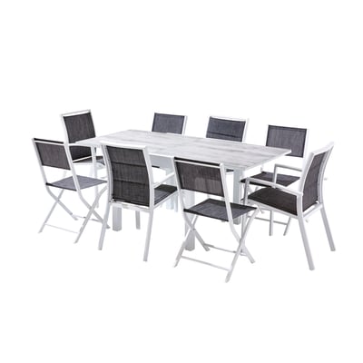 Ensemble en aluminium, 8 sièges MODULO WILSA GARDEN