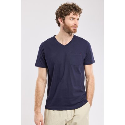 T-shirt uni col V en pur coton bio ARMOR-LUX