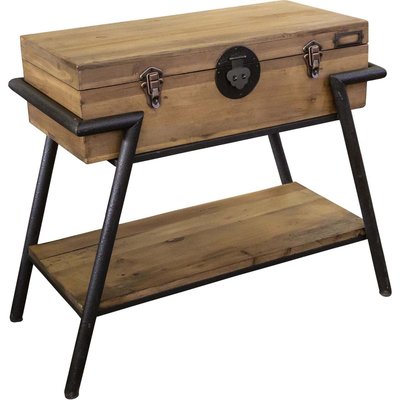 Console en pin recyclé et métal valise 86 x 40 x 78 cm ANTIC LINE CRÉATIONS