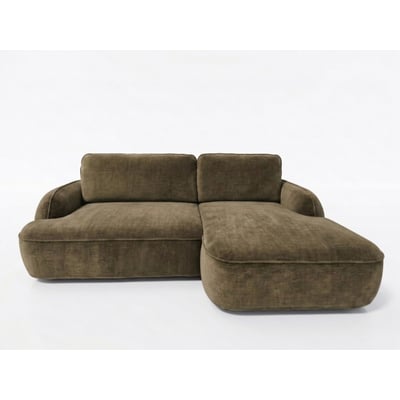 Canapé d'angle convertible 3 places en tissu lisse, CELESTE BOBOCHIC