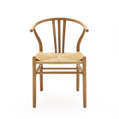 Lot de 2 chaises en corde tressée et bois- LIO DRAWER