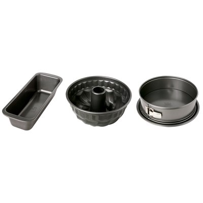 Lot de 3 Moules à patisserie en acier carbone, EASY BAKING BIRKMANN