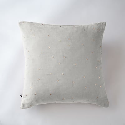 Taie d'oreiller Gaze Coton 60 x 60 cm Gaia Chics Granit EDEN