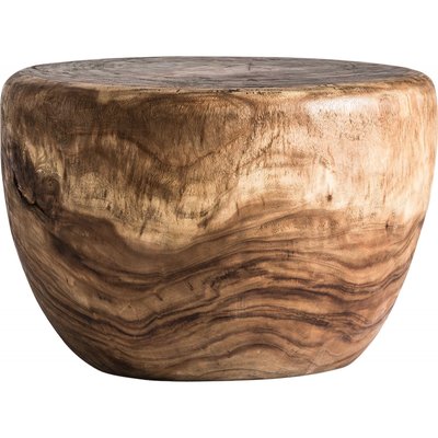 Tabouret en bois tropical rond, Chitsa RECOLLECTION