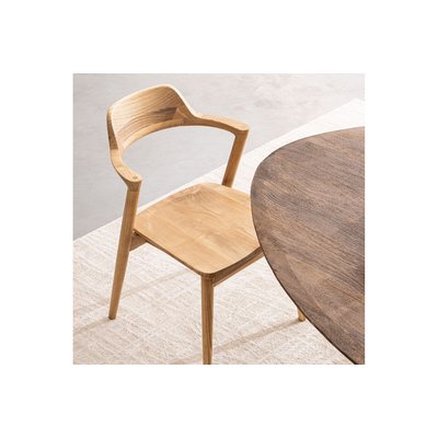 Chaise de salle à manger japandi en bois à accoudoirs empilable - SARI HELLIN, DEPUIS 1862