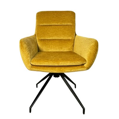 Fauteuil de table pivotant en velours moutarde (lot de 2) PALERME PIER IMPORT