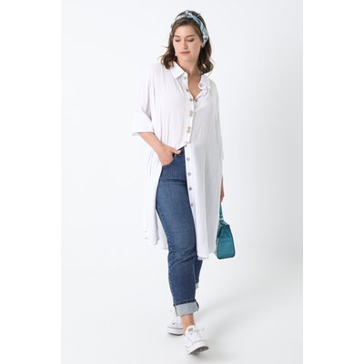 Chemise longue en crépon viscose effet rayé JEAN-MARC PHILIPPE