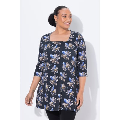 T-shirt long, décolleté carré et manches 3/4 ULLA POPKEN
