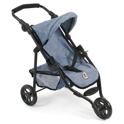 Petite poussette de jogging LOLA bleu jean pour poupée BAYER CHIC 2000