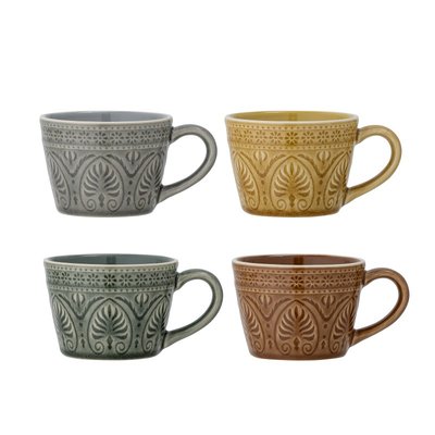 Tasses à café grès  Rani set de 4 BLOOMINGVILLE