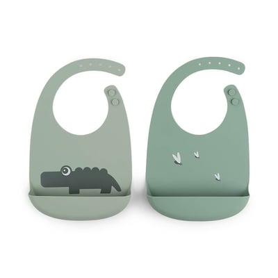 Lot de 2 bavoirs en silicone DONE BY DEER