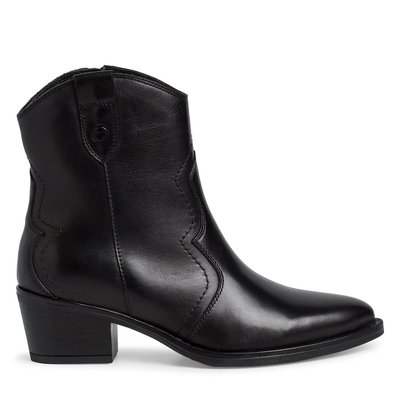 Ботинки из кожи со скошенным каблуком TAMARIS