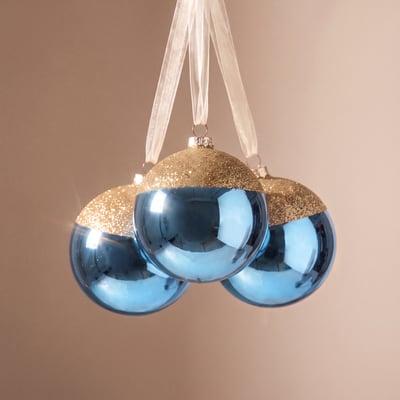 Boule de noël bicolore D10 NOËL SIA DECO