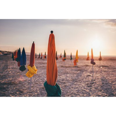 Tableau Sur Toile Parasols De Normandie PLAGE CEANOTHE