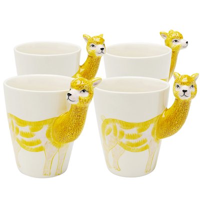 Lot de 4 mugs lama KARE DESIGN