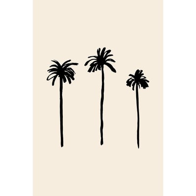 Tableau three black palm tree HEXOA