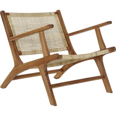 Fauteuil en teck et rotin, collection Balines RECOLLECTION