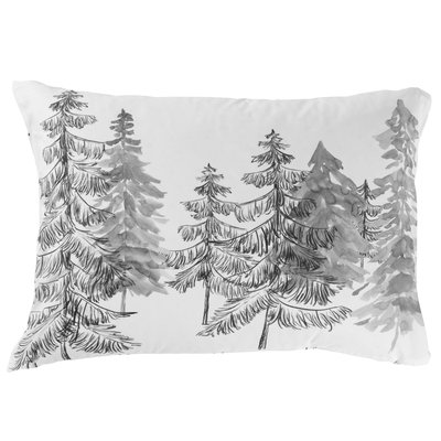 Taie d'oreiller rectangulaire réversible percale de coton GRIZZLI CARRE BLANC