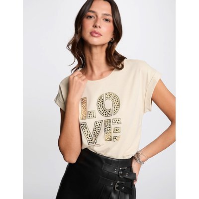 Camiseta con inscripción «Love» MORGAN