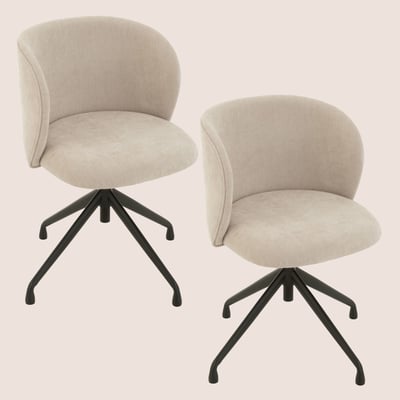 Chaises pivotantes réglables en hauteur en tissu (lot de 2) - MIA HELLIN, DEPUIS 1862