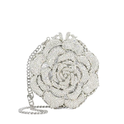 Pochette en forme de fleur rehaussée de strass - BLING DUNE LONDON
