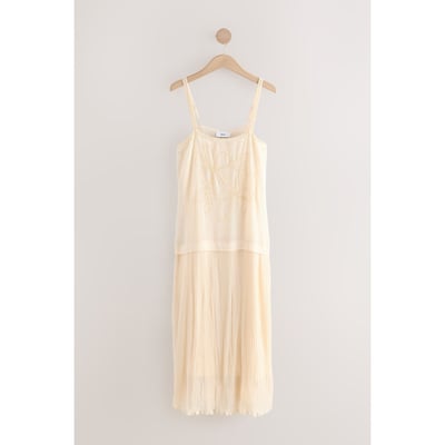Robe mi-longue à taille tombante NEXT