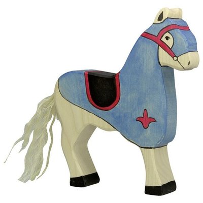 Figurine Cheval du chevalier bleu HOLZTIGER