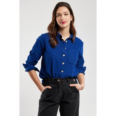 Chemise velours bleu femme outlet