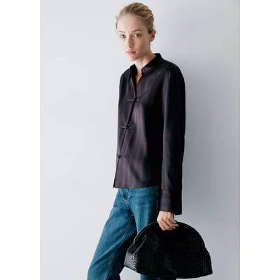 Blouse à rayures avec brandebourgs MANGO