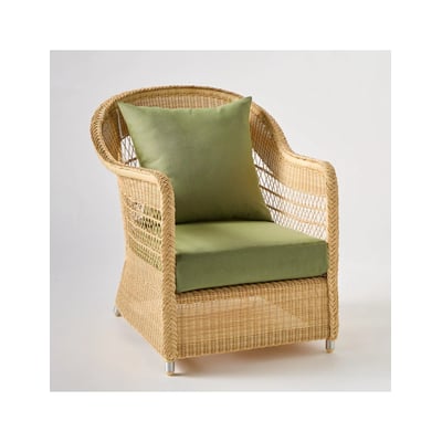 Fauteuil en résine BIARRITZ NATUREL chenille gris KOK