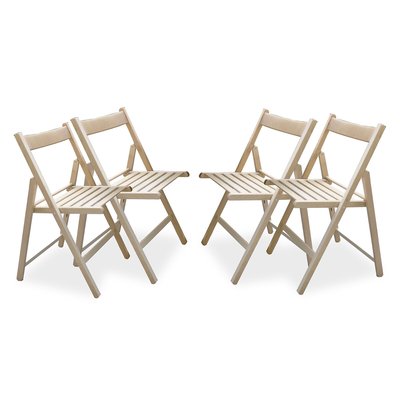 4 folding chairs in solid beech EUROPE & NATURE 