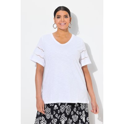 T-shirt, broderie ajourée, coupe évasée ULLA POPKEN