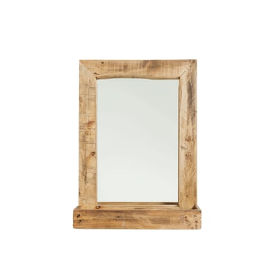 Miroir en bois récupéré avec étagère intégrée AUTRE TON
