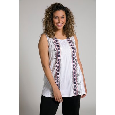 Haut avec broderie. Buste smocké. Décolleté ULLA POPKEN