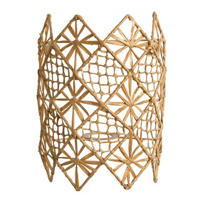 Applique non électrifiée raphia naturel 22x12x30 BLANC D’IVOIRE