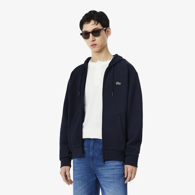 Sweatshirt zippé à capuche en molleton LACOSTE