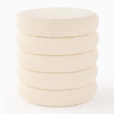Pouf coffre effet gratté, D42xH41,5cm, en polyester MONOPRIX