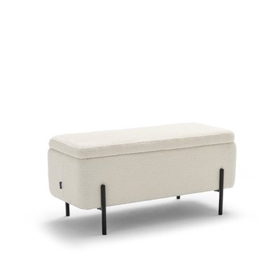 Banc coffre en tissu bouclette et métal L100cm - KOS DRAWER