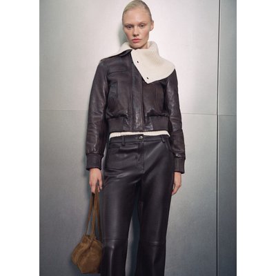 Veste bomber cuir MANGO