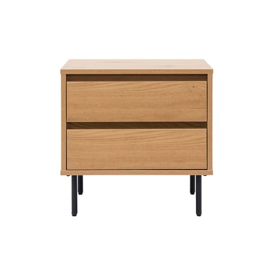 Table de chevet avec rangements 2 tiroirs finition bois clair chêne ARAGON MILIBOO